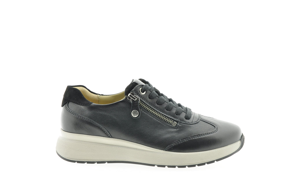 fidelio dames, schoenen voor steunzolen dames, sneaker zwart